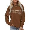 Women's Autumn/Winter Casual Round Neck Sweatshirt - Cold Letter Number Print