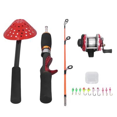 Winter Ice Fishing Rod Fishing Reel with Fishing Line Ice Fishing Hook Ice Scoop Combination Gear
