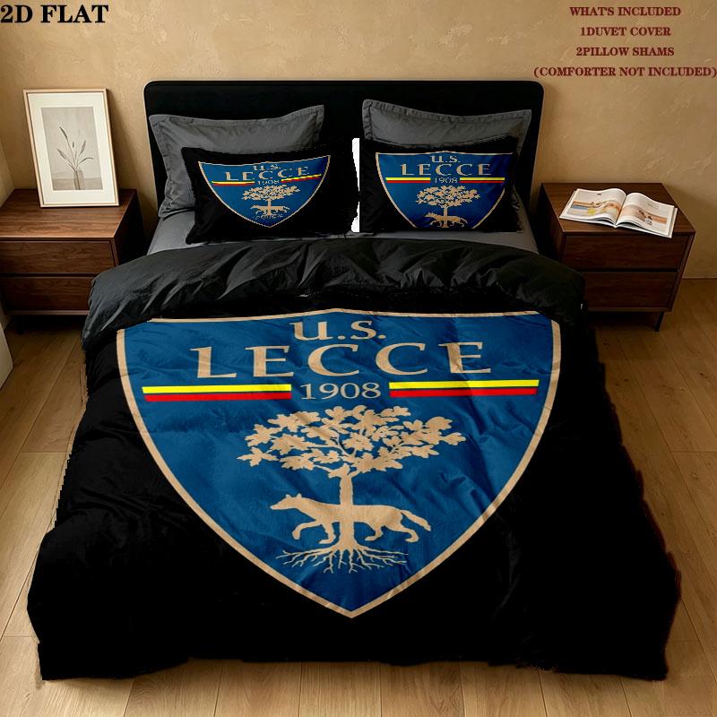 Unione Sportiva Lecce Pattern Bedding uilt Set uilt Cover Pillowcase Home Decoration Birthday Gift (1 * duvet cover + 2 * pillowcase without core)
