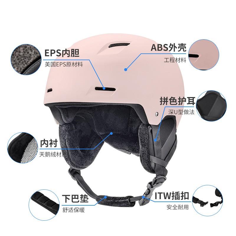 Unisex Adult Ski Helmet With Goggles Strap Windproof Safety Half Winter Snow Sports