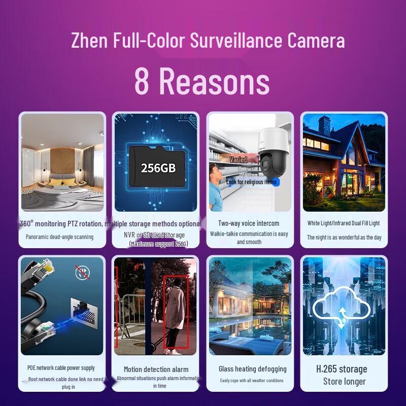 Telecamera di Sicurezza Smart PTZ PoE HIKVISION con Visione Notturna a Doppio Spettro/Full-Color a 360° e Audio Bidirezionale Spina CN (adattatore incluso)