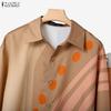 ZANZEA Women Long Sleeve Print Blouse and Pants Casual Two Piece Suit Sets
