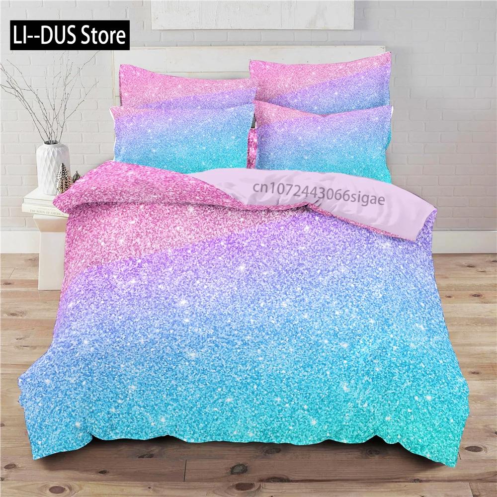 

Rainbow Gradient Bedding Set Gradient Colors Duvet Cover with Pillowcases Single Twin Full Queen King Girl Kids Quilt Cover US Twin(172*218cm)3pcs