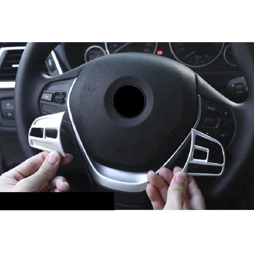 Matte Chrome Interior Accessory Steering Wheel Button Cover Trim For BMW 3 4 Series F30 F34 GT 2014-2017