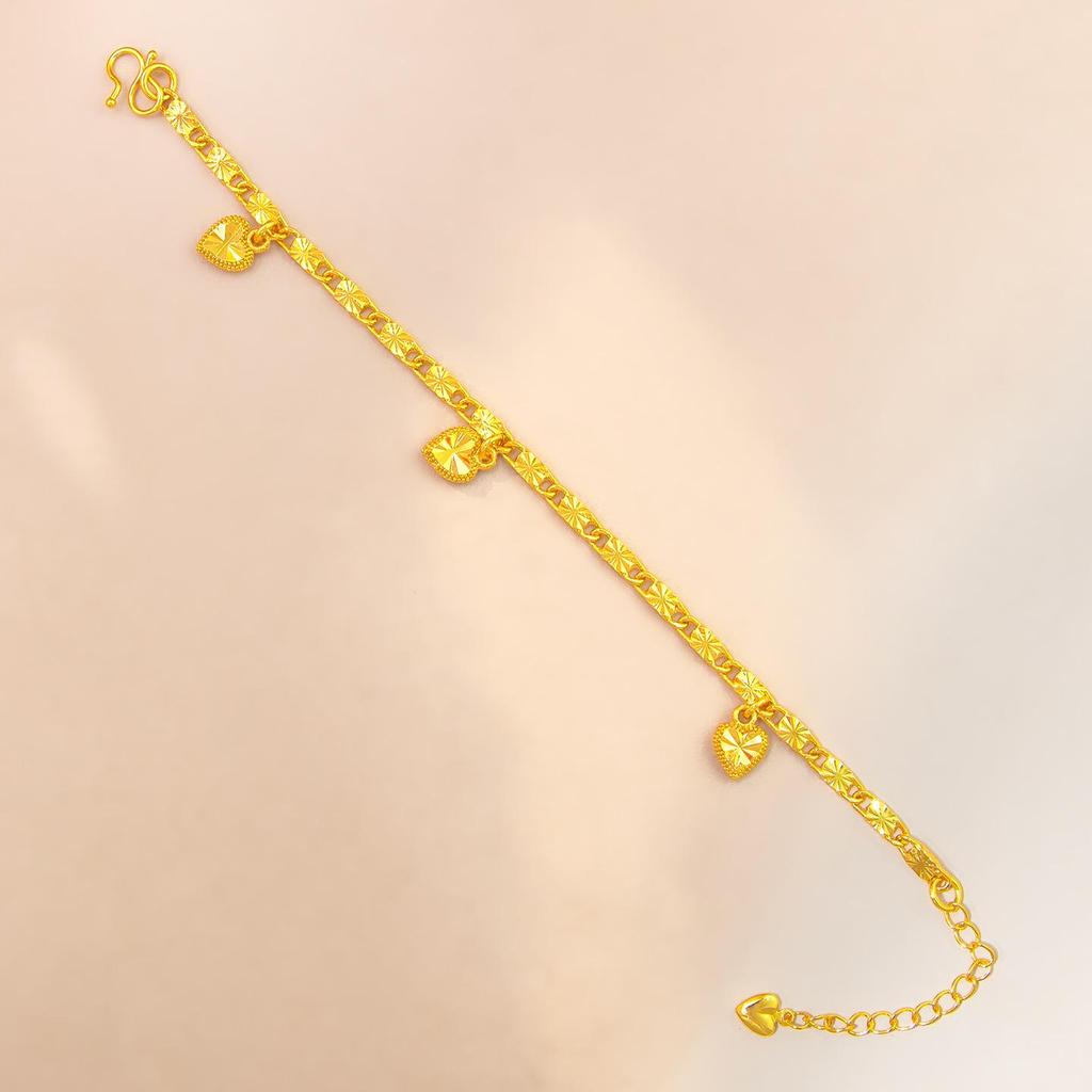 Heart-Shaped Laser Gold Bracelet: Luxury Women's Jewelry Design