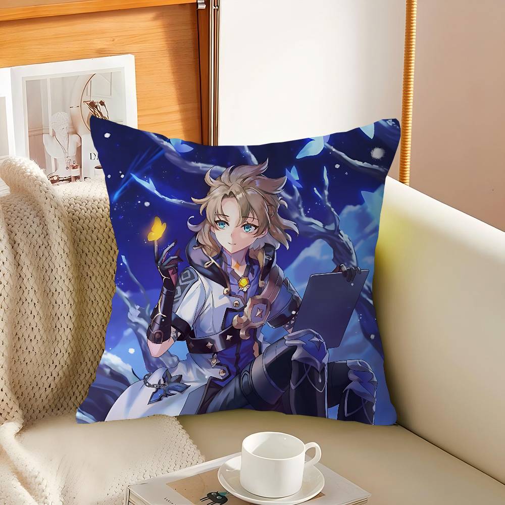 Genshin Albedo Pillow Cushion Cover Pillowcase Living Room Sofa Home Decor Customized
