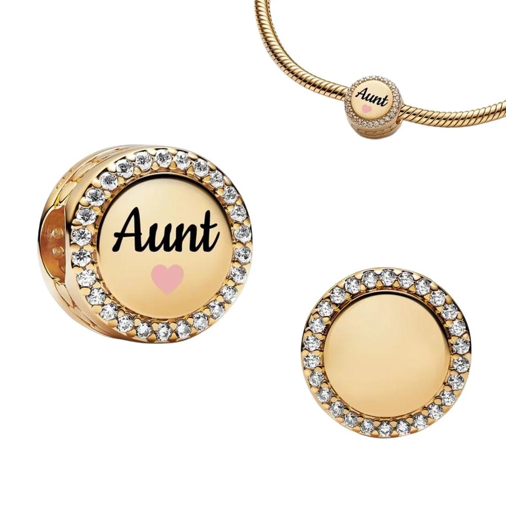 Colorful Full Diamond Charms Metal Love Blooming Rose Round Beads Pendant Fit Original Bracelets Necklace Accessory Elegant Fashion Beautiful Lovely