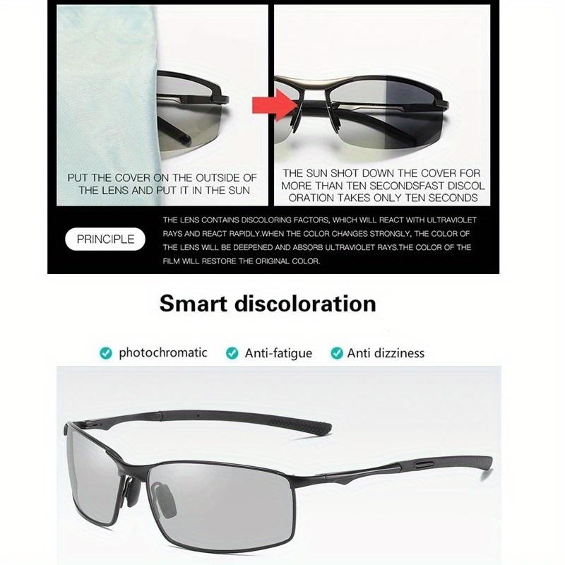 Photochromic Sunglasses Men Women Driving Mirror Sun Glasses Metal Frame Male Driver Safty Goggles Anti-Glare Sunglasses