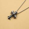 Titanium Steel Gothic Retro Cross Ghost Head Men's Pendant Necklace Fashion Punk Jewelry