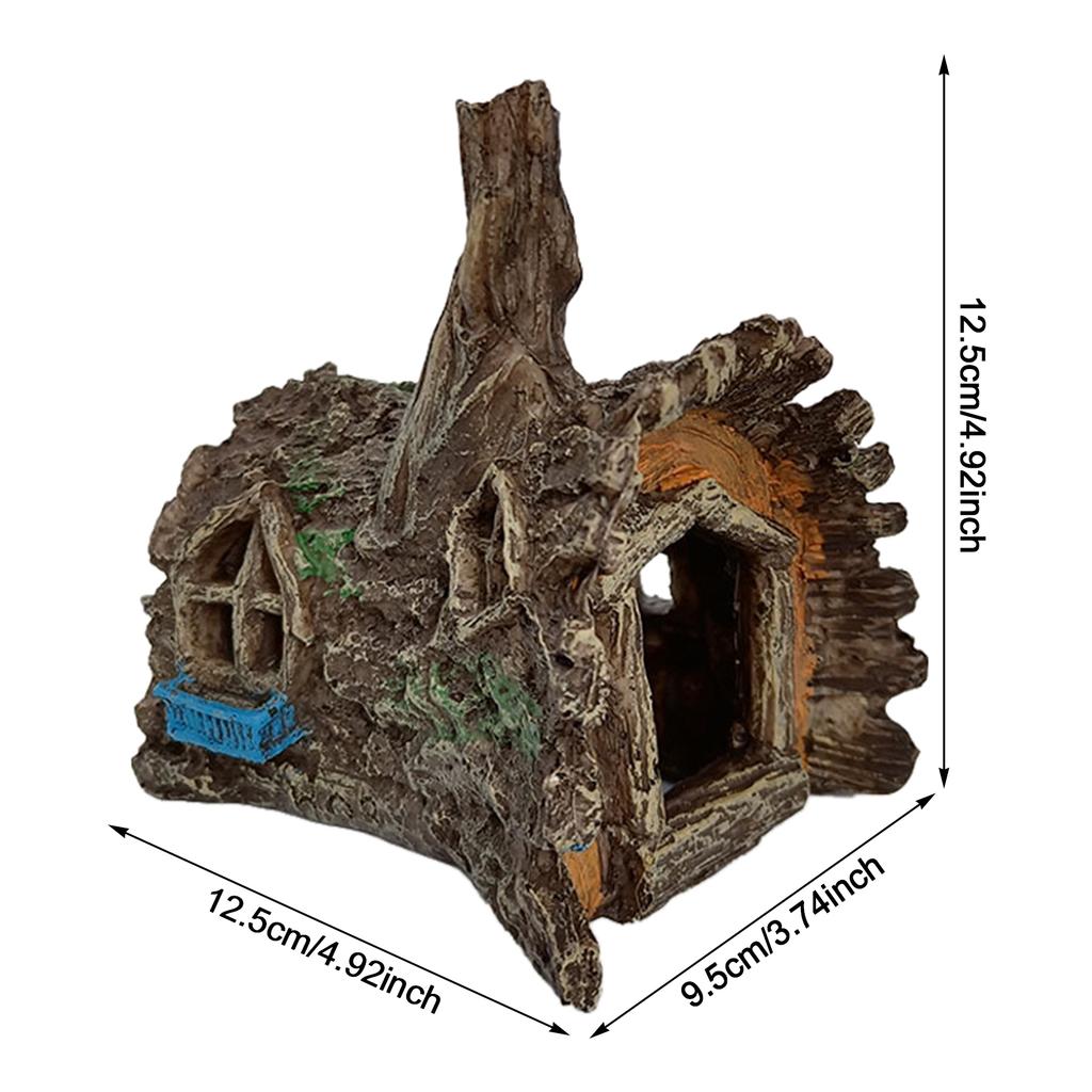 Aquarium Hollow Log Decor Multifunction Resin Fish Hiding Cave Non-toxic Aquarium Decoration for Fish Tank Aquarium Accessories