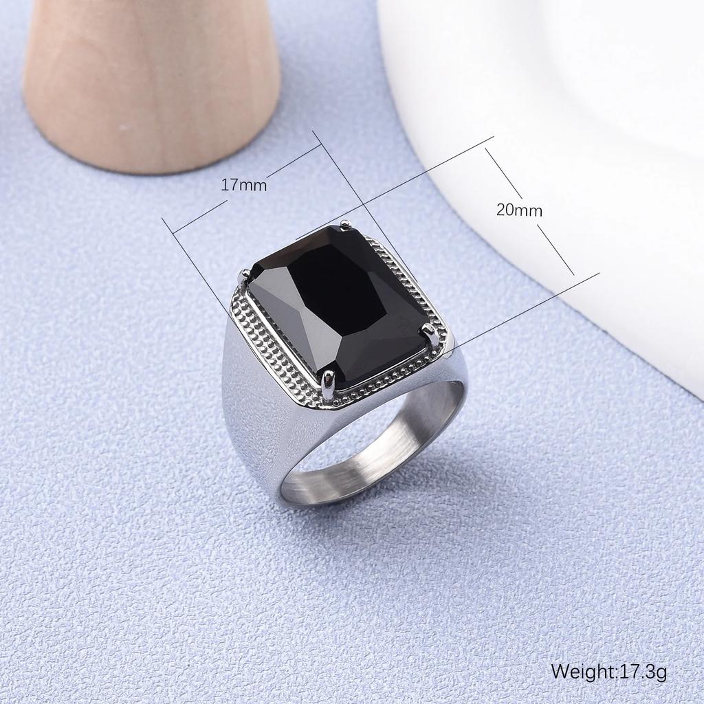 Men's/Women Multi-Gemstone Style High Quality Luxury Stainless Steel Ring Classic Trend Jewelry