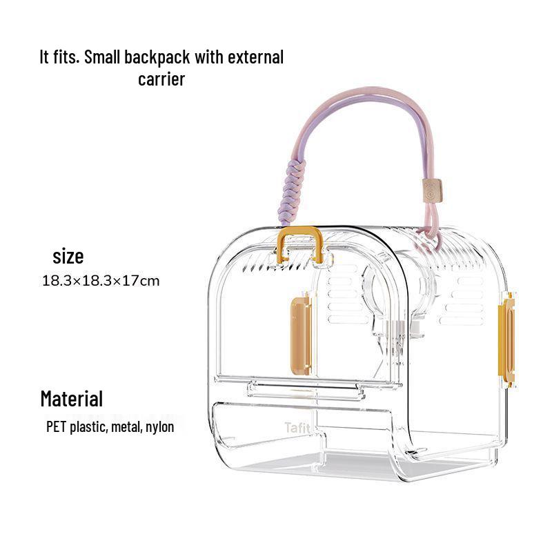 

Прозрачная портативная сумка для выгула хомяка и сахарного поссума