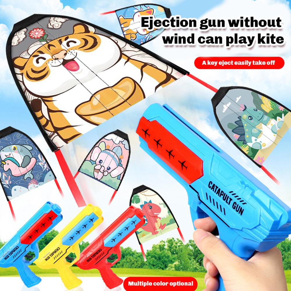 Foam Plane 10M Launcher Catapult Glider Airplane Gun Toy Children Outdoor Game Bubble Model Shooting Fly Roundabout Boy Toys