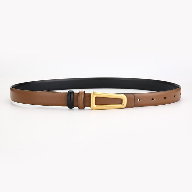 Genuine Leather Belt For Women With Smooth Buckle And Versatile Style For Daily Use