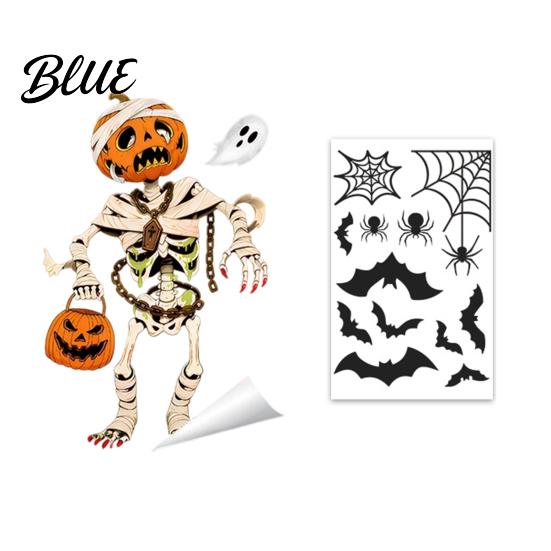 Festive Home Window Art Halloween Clings Pumpkins Skeletons Ghosts And Bats Print Decorative Reusable Seasonal Stickers Decals Electrostatic