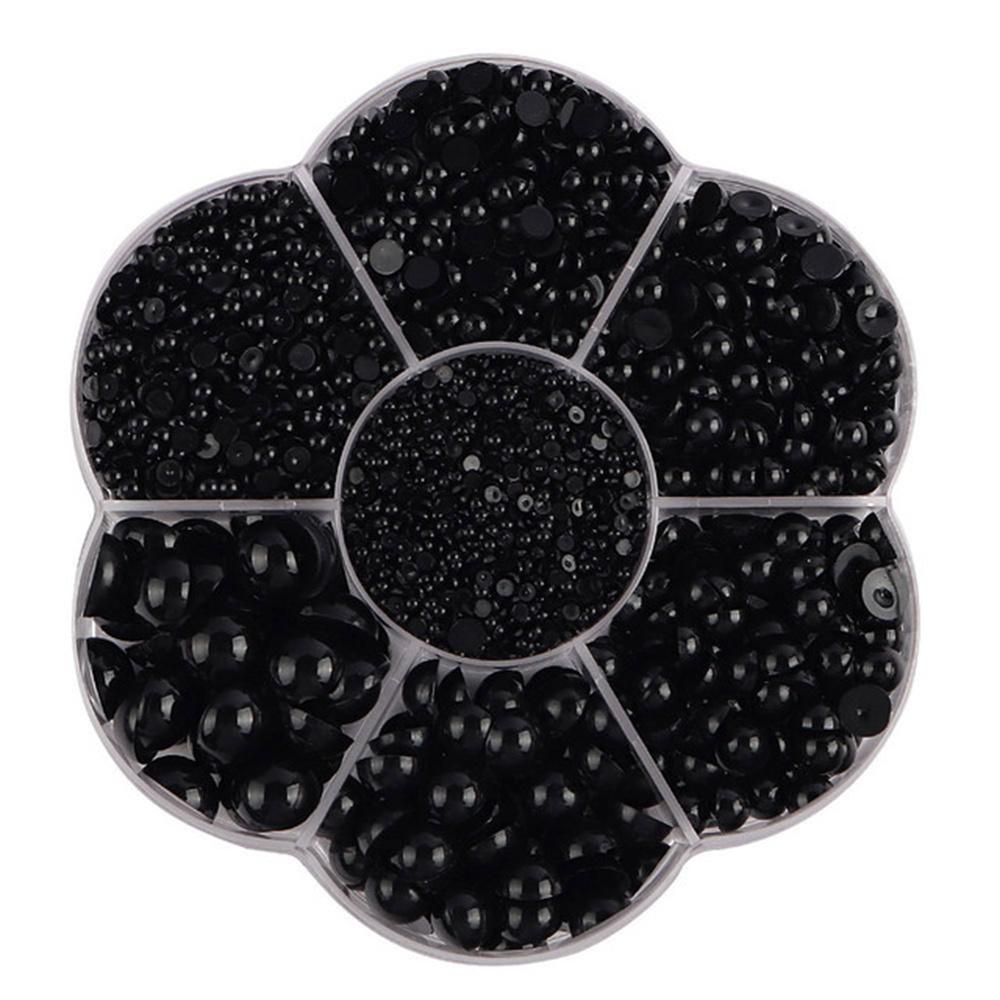 Mixed Size 7 Grid Box Half Pearl Flat Bottom AB Imitation Pearl Accessories Headwear Hair Accessories Clothing DIY Rod Diameter