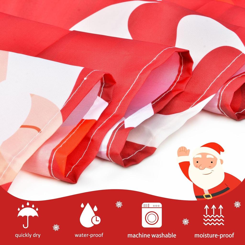 Christmas Shower Curtain For Bathroom Santa Claus Xmas Snowman Cute Red Funny Aesthetic Fabric Waterproof Bathroom Shower