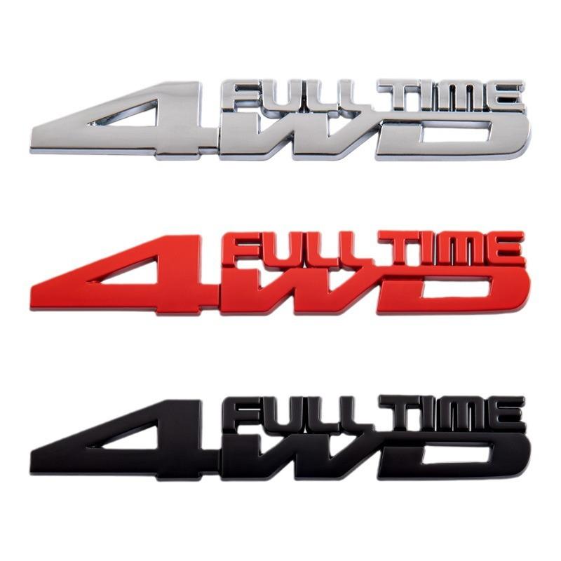 3D Metal Car Badge Fender Trunk Full Time 4WD Logo Sticker Emblem For Jeep Compass Grand Cherokee Honda Kia Toyota Accessories uy1