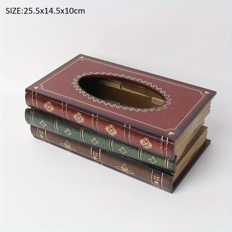 1pc, Tissue Box, Vintage European Style Simulation Book Tissue Box, Home Daily Use Desktop Tissue Storage Box, Home Decoration