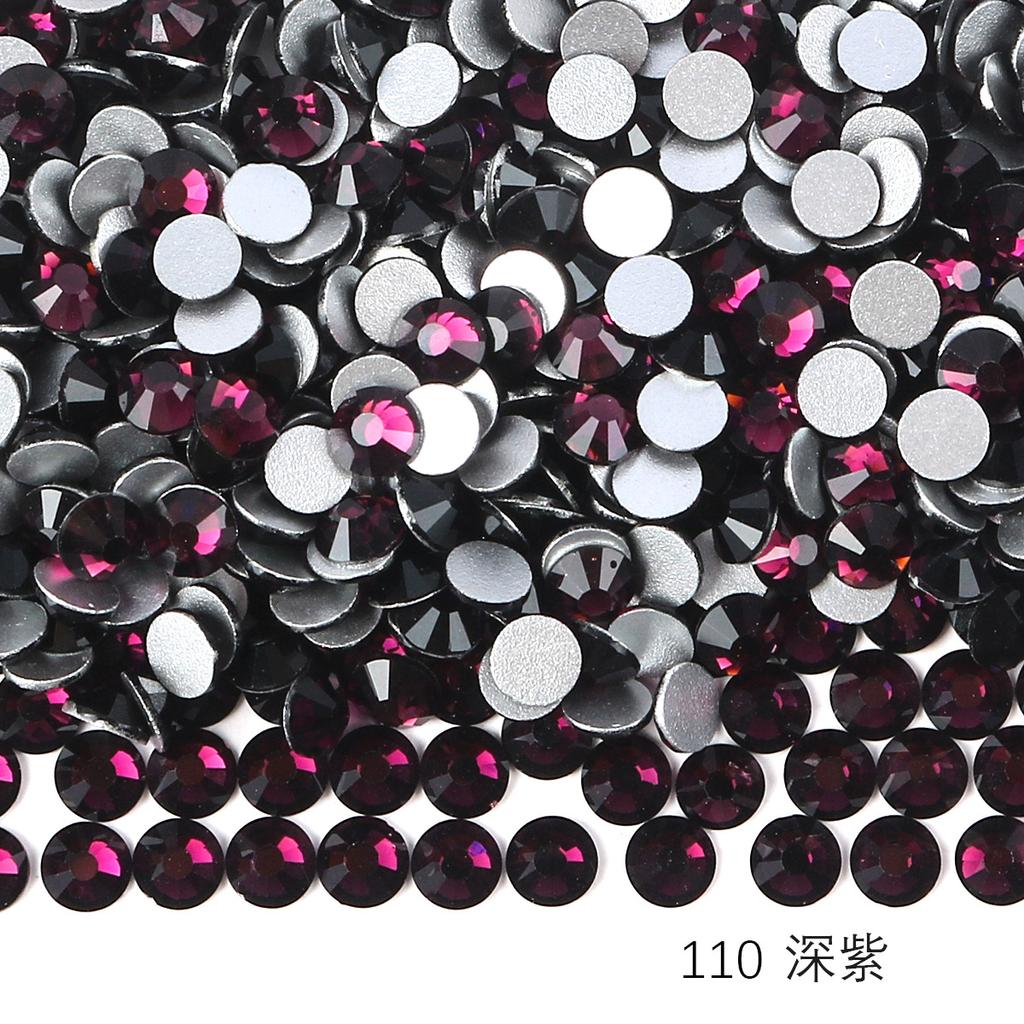 Verre Rond Strass Manucure DIY Diamant Bijoux, Accessoires Coque Téléphone Portable Autocollant Strass, Verre Cristal Fond Plat Strass Imitation Diamant