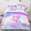 Cartoon Rainbow Unicorn Bedding Set Unicorn Sets Single Double Queen Twin Full Size Duvet Cover Girls Soft Duvet Cover