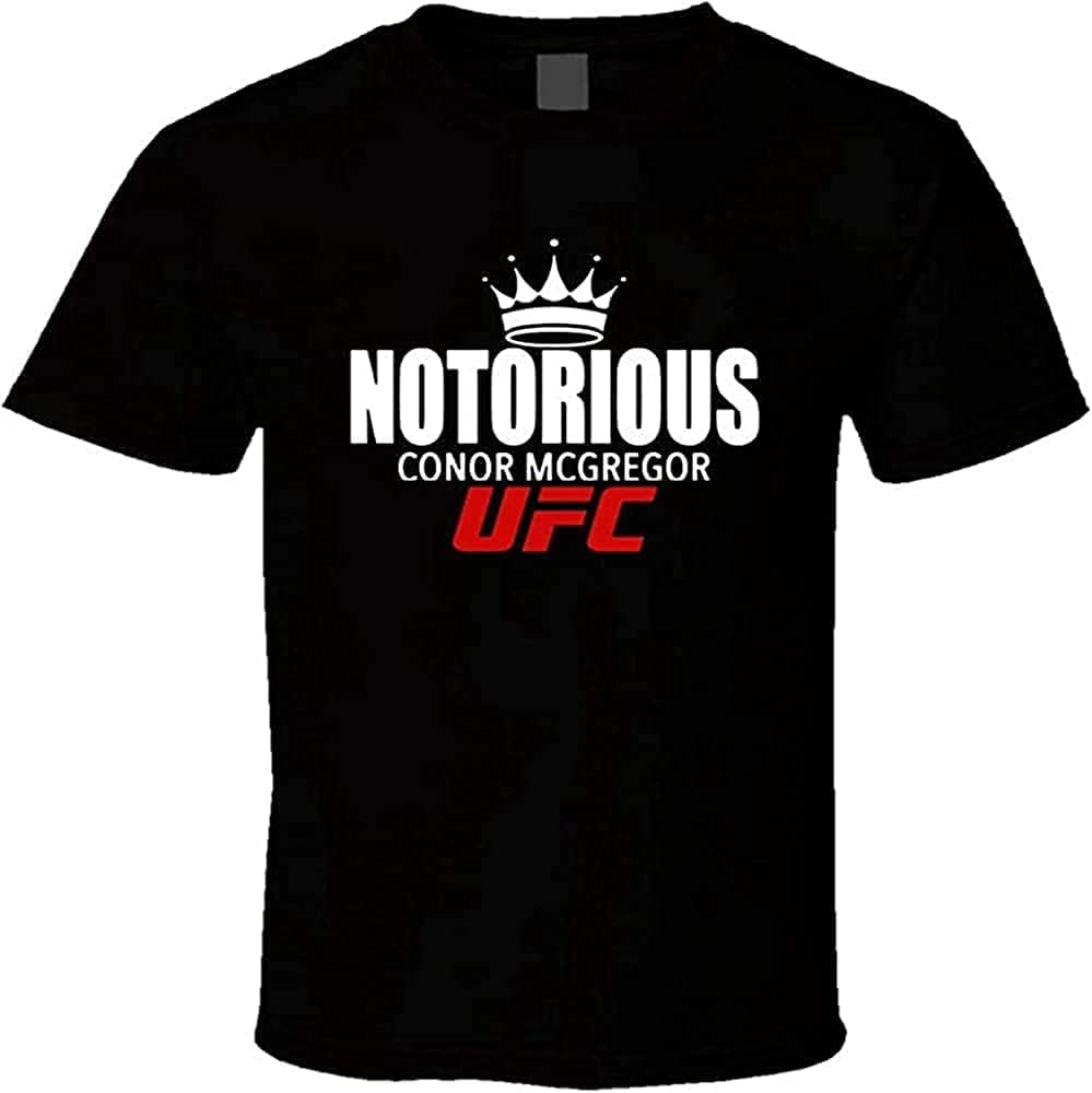 Conor McGregor Notorious Chemise Noir Blanc T-Shirt Homme Noir 4XL чёрный