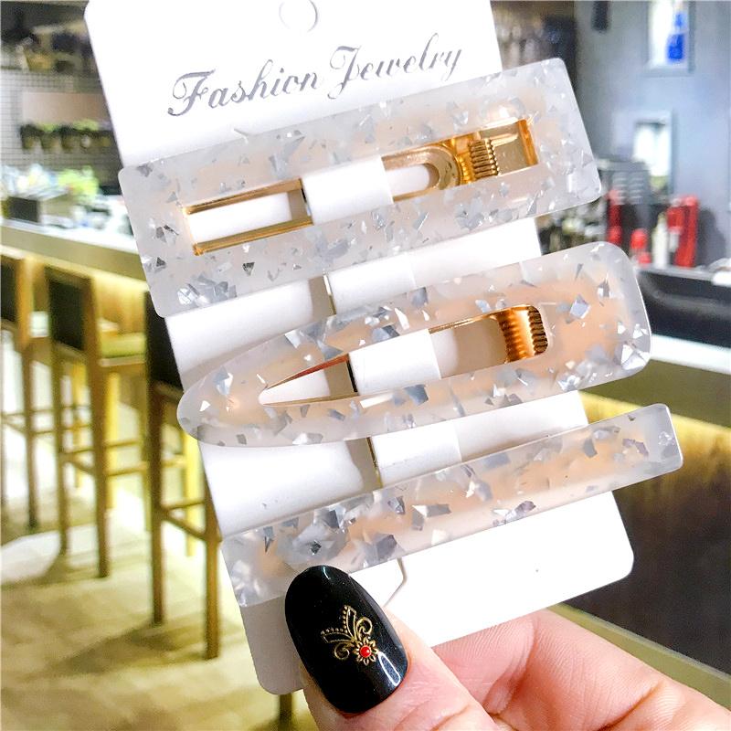 Koreanisches trendiges buntes Acetat 3-teiliges Haarspangen-Set Haarnadel für Frauen Mädchen Haarspangen Zubehör Schmuck Haarklammer Kopfbedeckung