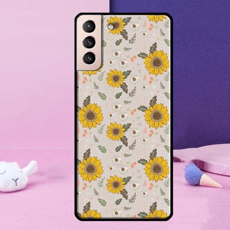 Summer Daisy Sunflower Floral Phone Case For Samsung Galaxy S24 Ultra S25 Ultra S9 S10 S20 S21 S22 Plus S23 S24 FE Cover