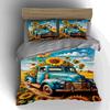 Vintage truck sunflowers Bedding Duvet cover sets Duvet covers Pillowcases gifts (1 * Duvet Cover 2 * Pillowcases, without duvet insert)