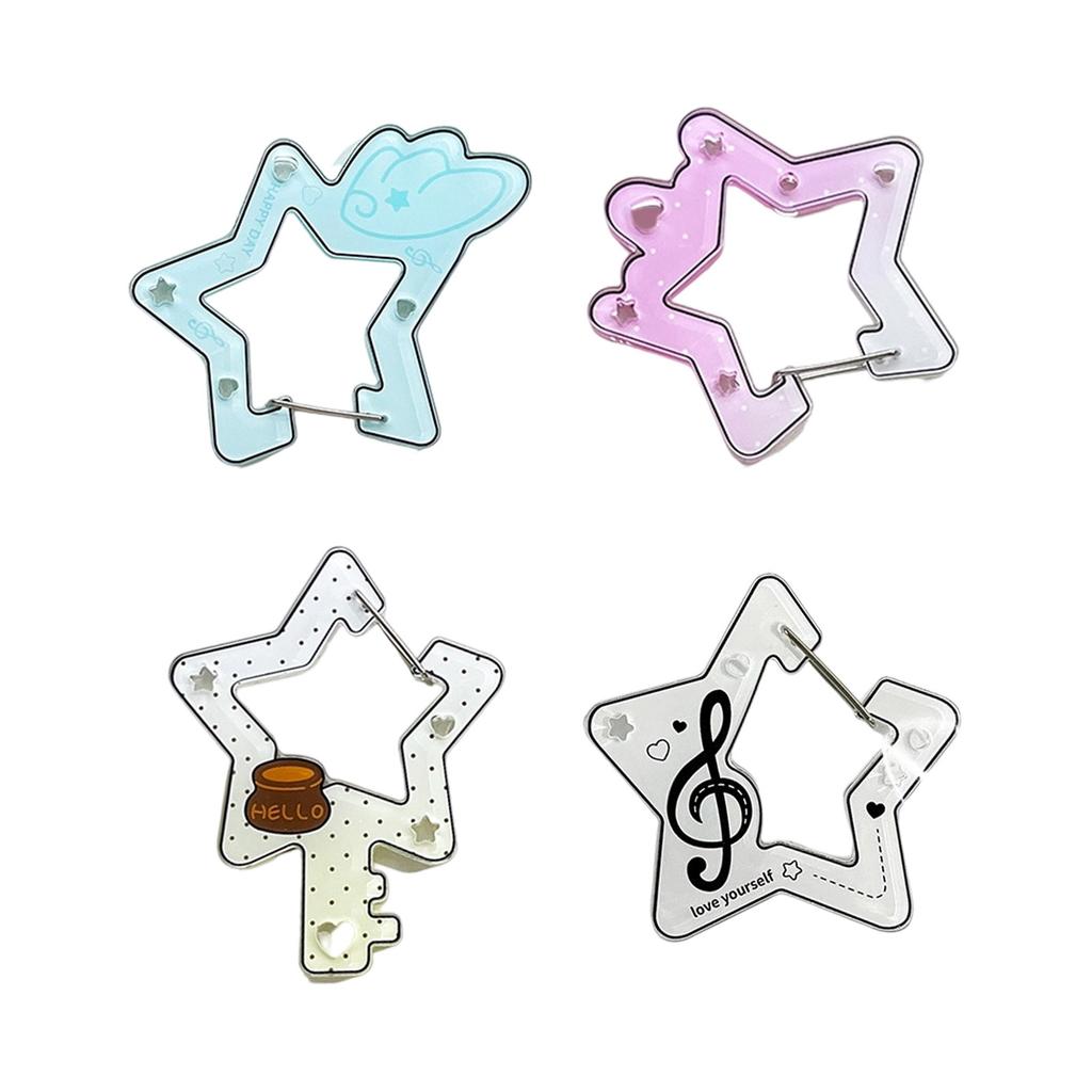 Creative Star Shaped Acrylic Keychain Hook For Bags Personalized Girls Gift Durable Carabiner Pendant