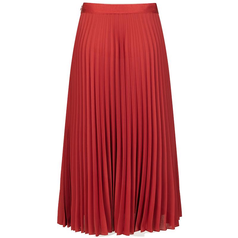 PORTS Women's Dirty Orange Pleated Midi Skirt