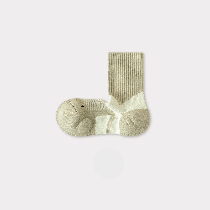 Combed Cotton Sports Socks, Women's Towel Bottom Sweat-absorbing Mid-calf Socks, Tennis Anti-slip Socks, Running Fitness Basketball Pure Cotton Socks