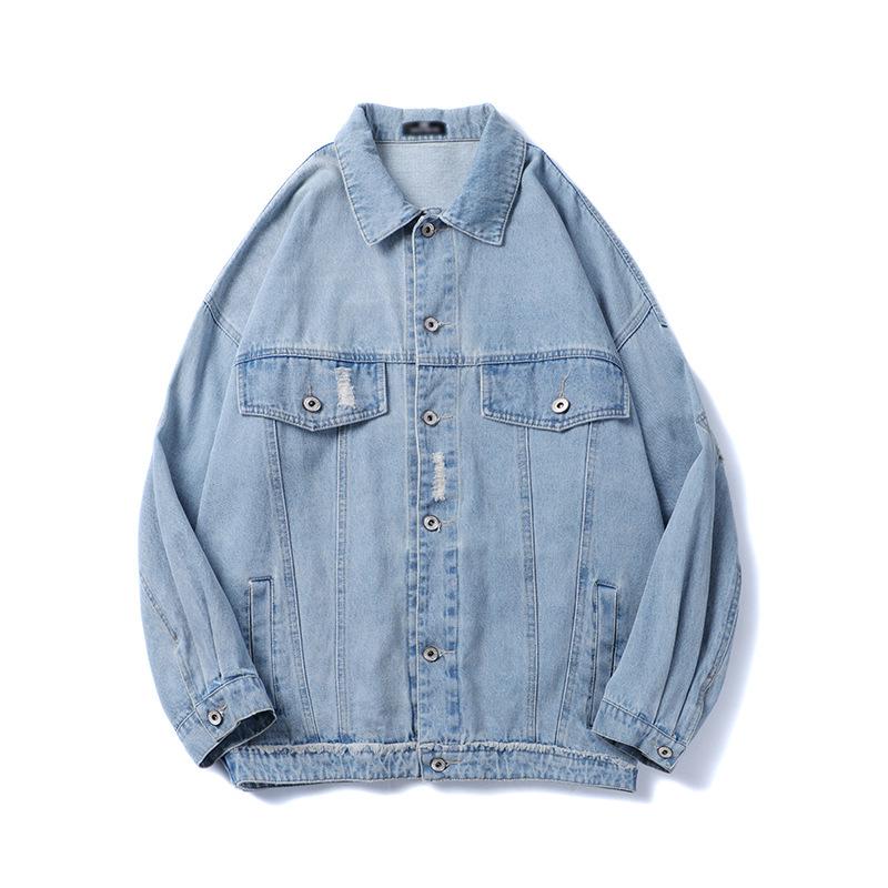 Herren Koreanischer Stil Locker Zerrissene Jeansjacke - Frühling, Sommer, Herbst Trendige Studentenoberbekleidung