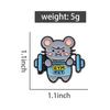 Die Fitnessratte Emaille-Pins Custom Keep Sports Broschen Reversabzeichen Cartoon Tier Schmuck Geschenk für Freunde