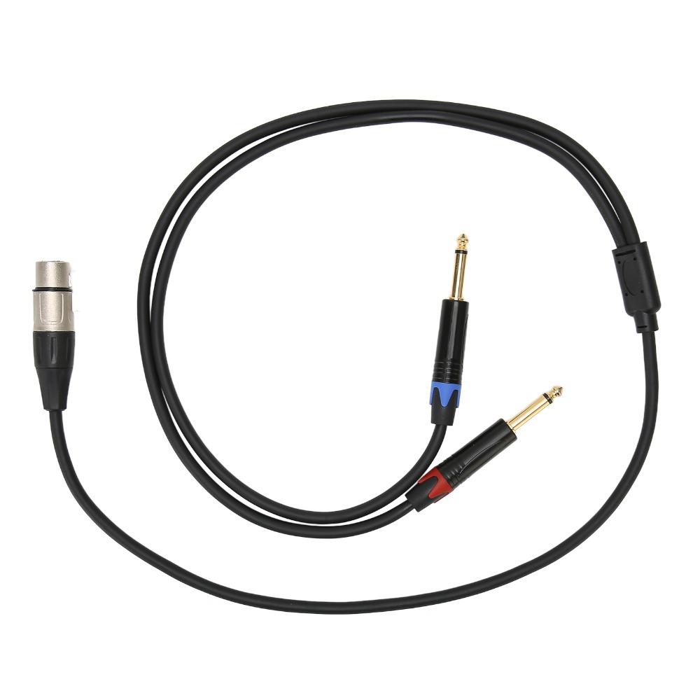 24K Gold Plated Dual 6.35mm Male To XLR Female Dual 1/4 Inch To XLR Cable  Audio Recording