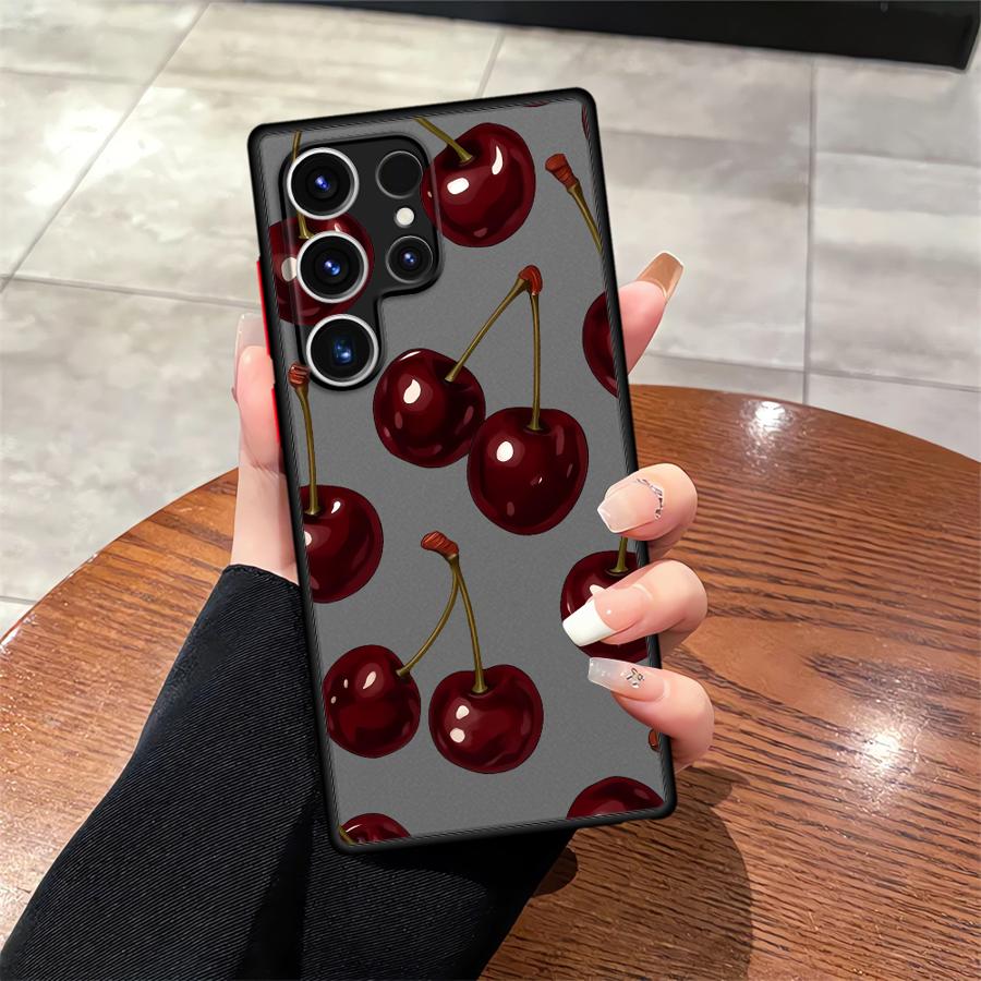 Stylish Cherry Pattern Funda Back Phone Cover Case for Samsung Galaxy S21 S20 FE S26 S23 FE Note 20 Ultra 10+ S22 S24 Plus S25