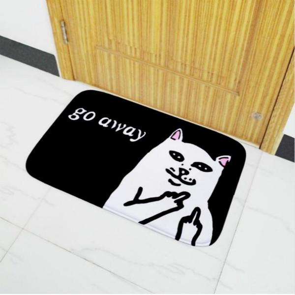 Indoor Floor Mat Funny Middle Finger Cat Door Carpet Go Away Home Rug Non-slip Indoor Floor Mat Funny Middle Finger Cat Door Carpet Go Away Home Rug Non-slip
