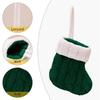 1pcs Red Christmas Knit Socks Green Christmas Cutlery Cover Xmas Candy Bag  Christmas Decorations