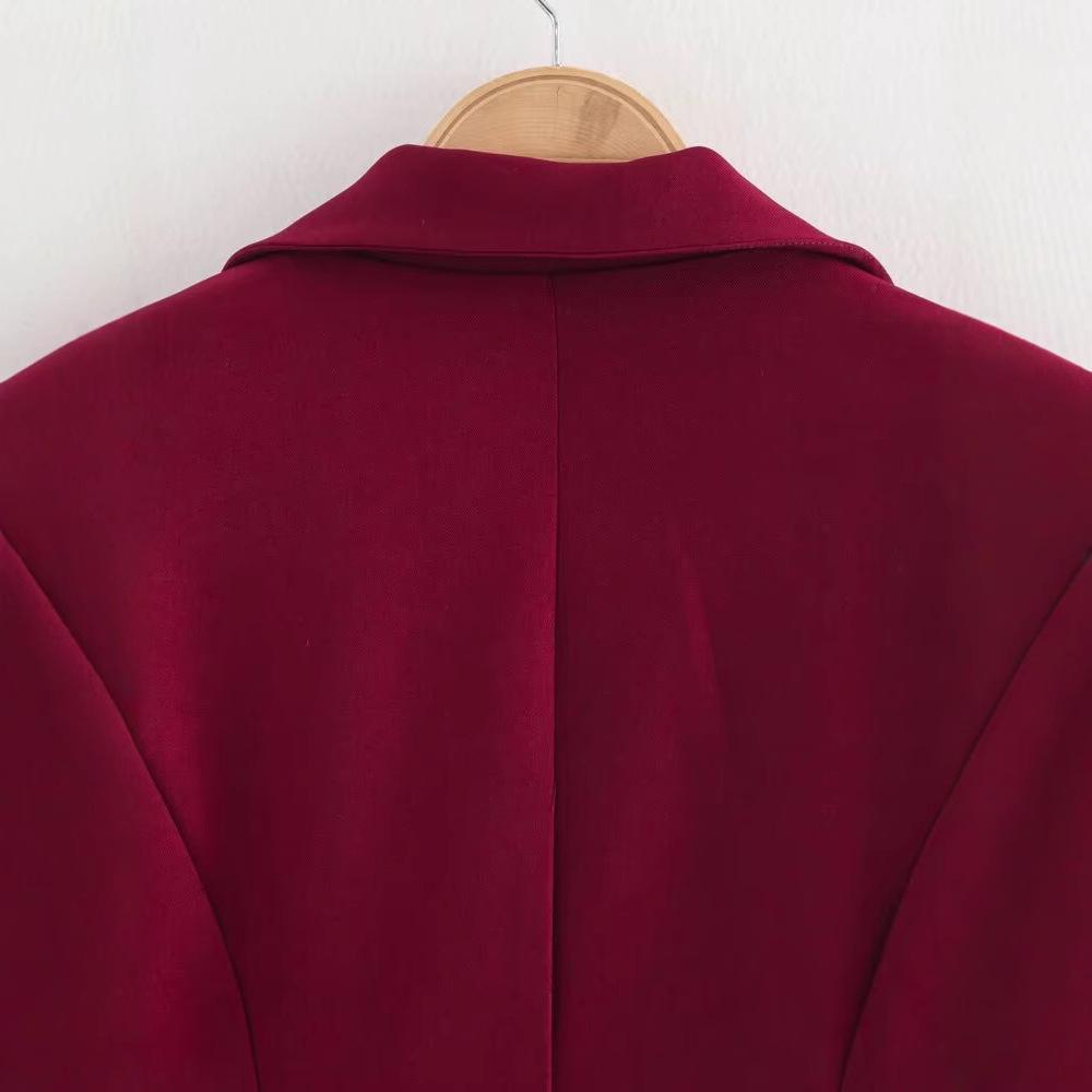 2025 Spring Women's European & American V-Neck Two-Button Slim Suit Jacket