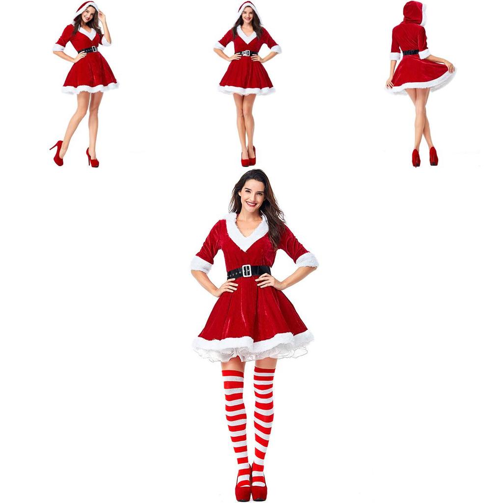 Stunning Women Fashion Santa Claus Xmas Costume Waistbelt Cosplay Outfit Gift