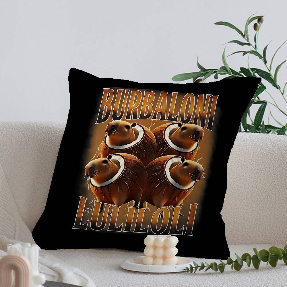 I-ITALIANS B-Brainrot Creative Animal Maple Design Cushion Cover Happy Autumn Harvest Decor Holiday Decorati Pillow Cover