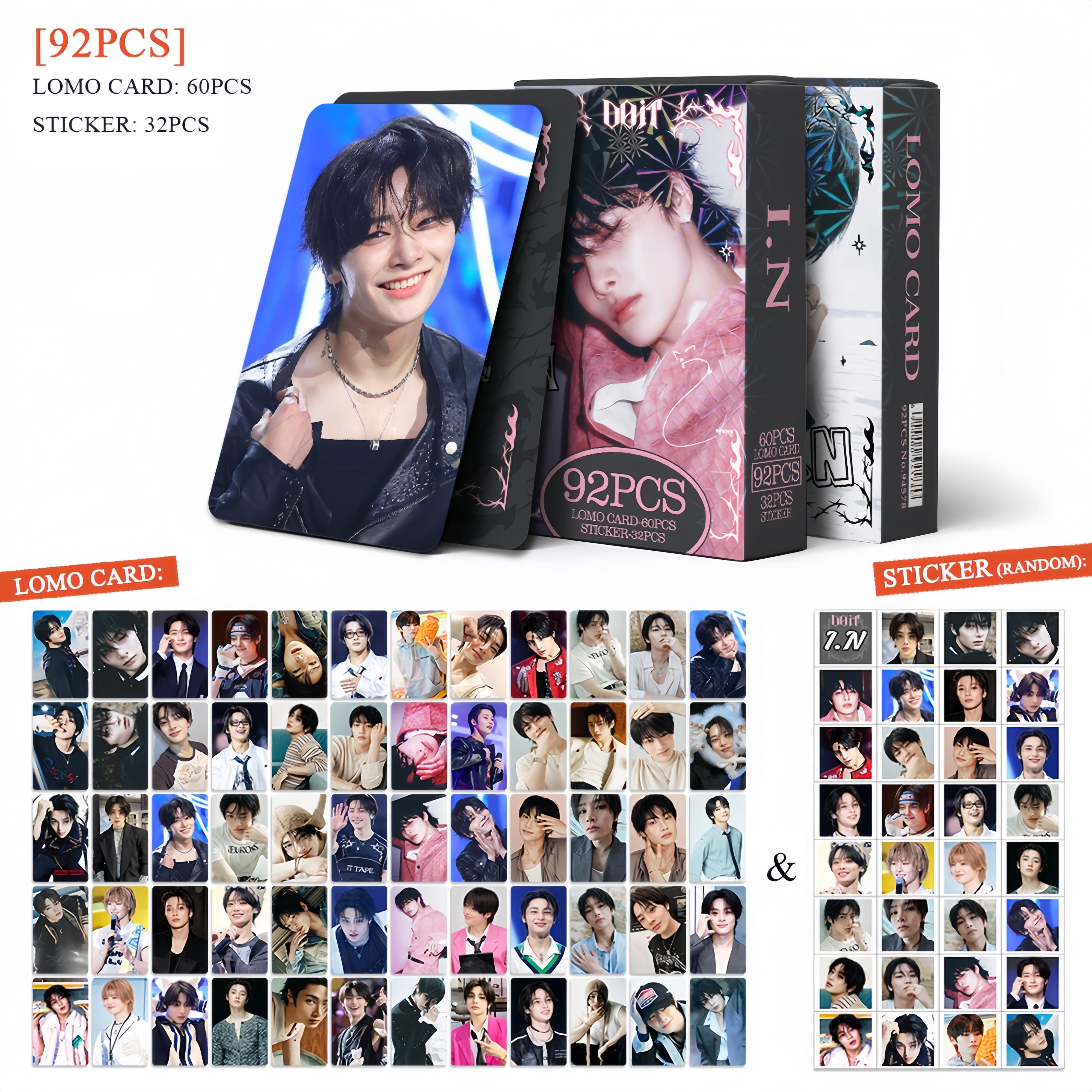 Popular Korean Pop Idol Stray Kids L.N Collector-Worthy Cards+Decal High Definition Photo Postcards LOMO Card Stray Fans Support Presents 92PCS