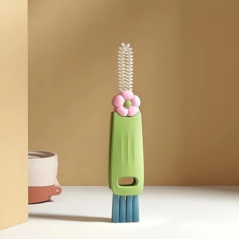 

1pc Multi-Functional 3-in-1 Cup Lid & Gap Cleaning Brush - Soft Bristle Scrubber for Kitchen & Bathroom, Portable Household Tool,Hanging Design 1pc желто-зеленый