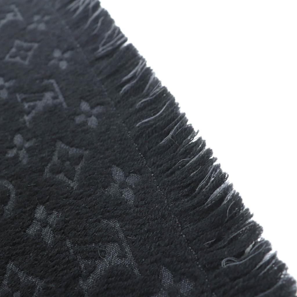 Great LOUIS VUITTON Scarf Monogram Classic Black Wool Mens M70520 Used