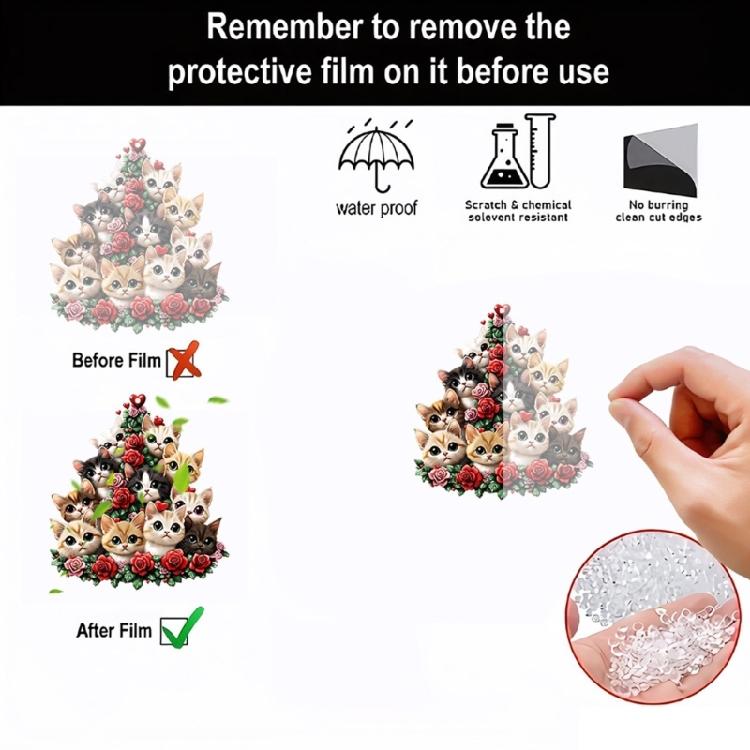 Multipurpose Valentines Special Cats and Dog Acrylic Ornament Accessory for Pet Lovers and Unique Decoration Seekers