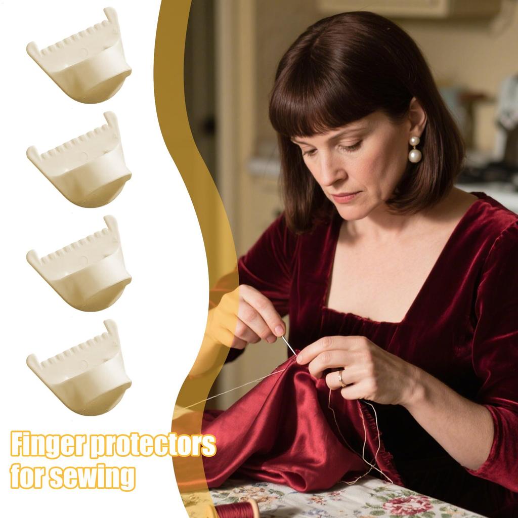 4 Stück DIY Handnähhilfen Fingerschutz Haushaltsnähen Kantenstich Rückstich Nähschablone Zubehör Schutzfingerhüte 0,3/0,4 cm