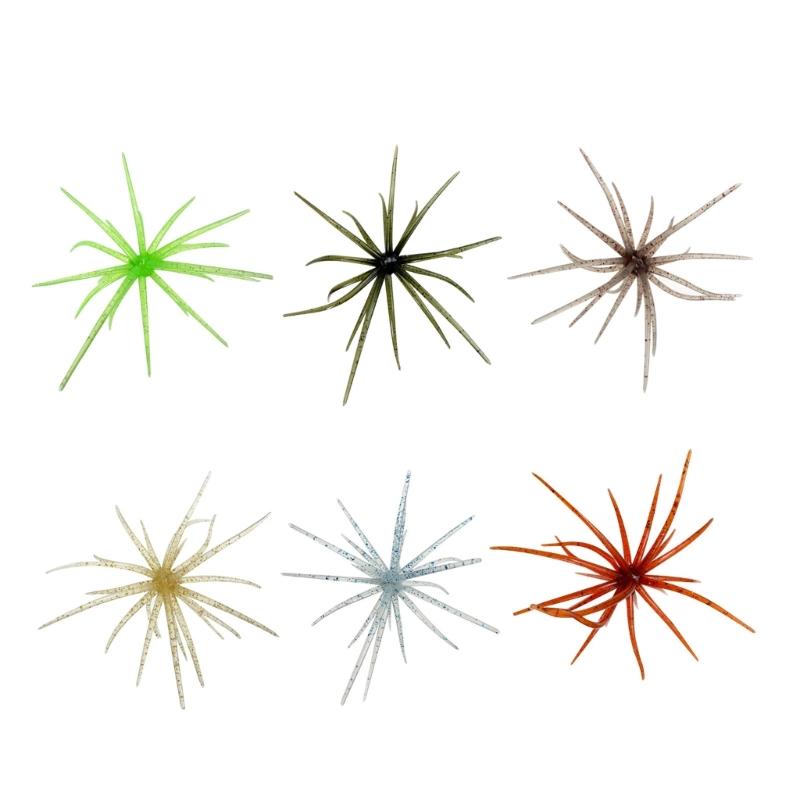 6PCS/Lot Elastic Floating Lures Baits Shaped Like Sea Urchins With Build In Flash For Biggest Visibilities Underwater