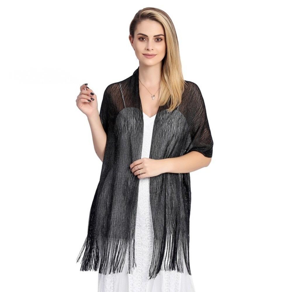 Sun Protection Hollow Out Shawl Solid Color Thread Dresses Multifunction Hollow Out Scarf  Girl