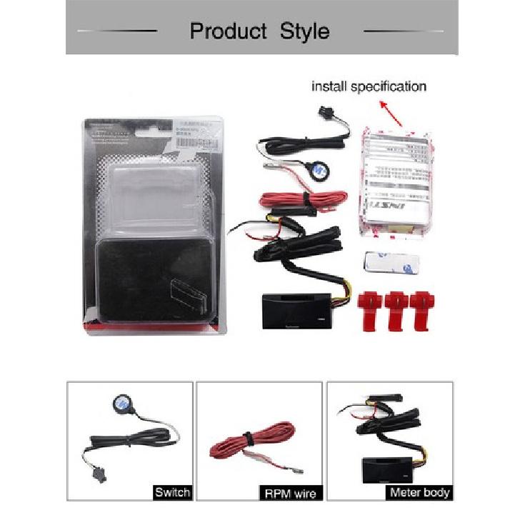 Digitaler roter LED-Motorrad-Tachometer 0-20000 U/min Messgerät Drehzahlanzeige Monitor 12V