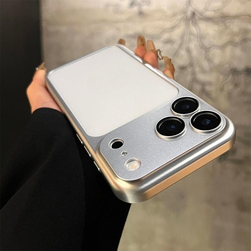 Hard PC Hollow-out Frame Case for For Iphone 16 17 Pro Max Matte Camera Film Protector Ultra Slim Border Shockproof Cover